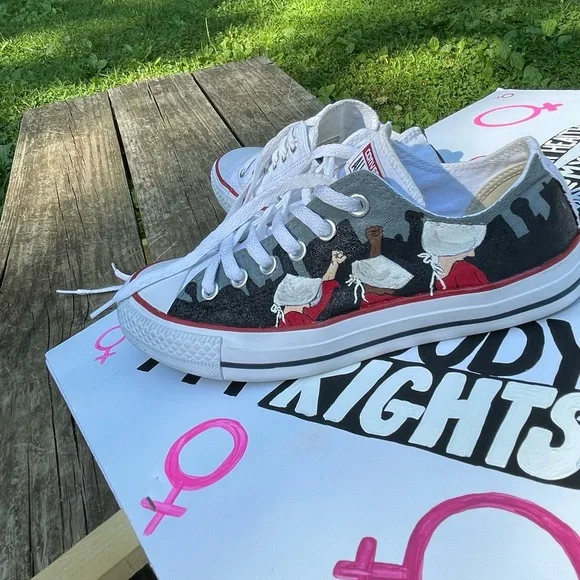 Converse Roe vs Wade Abortion Rights Sneakers Handmaid’s Tale Design. W-7 M 5 - Picture 9 of 9